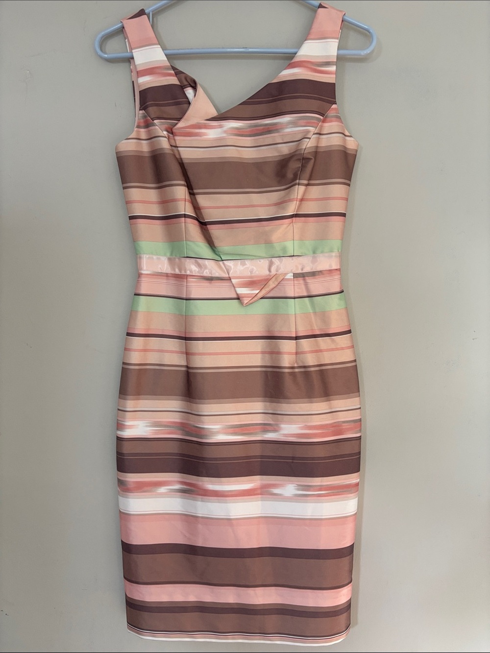 Antonio Melani Striped Sheath Dress in Pink and Brown